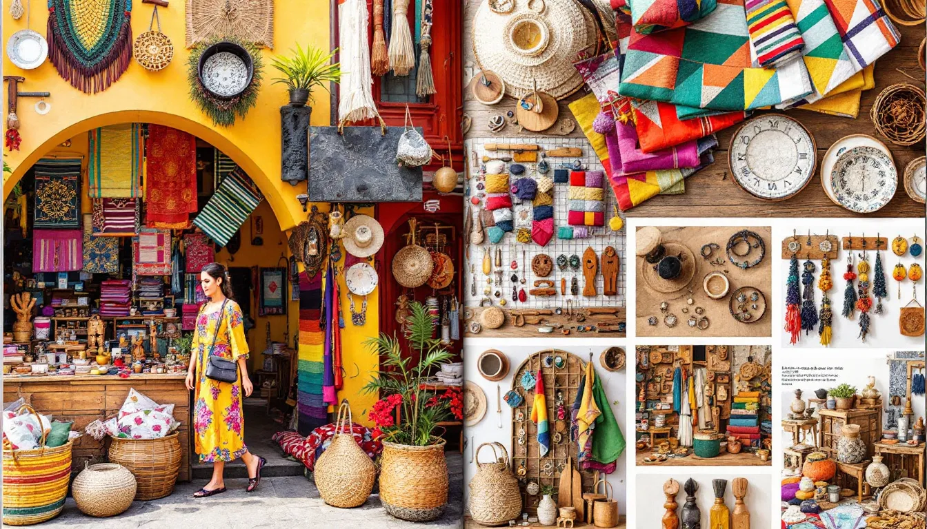 Artisan goods and local designer products available in Bali, emphasizing creativity and craftsmanship.