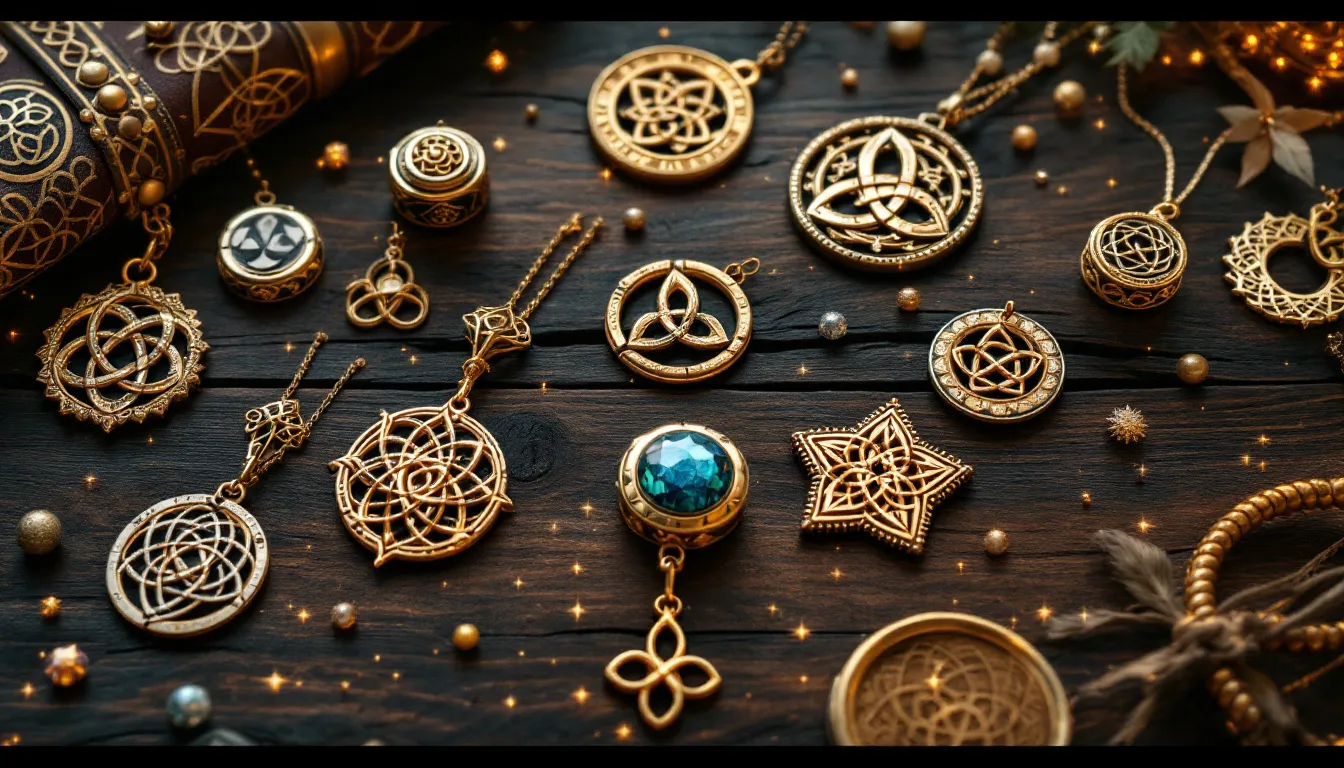 Une collection de bijoux trèfle, symboles de bonheur.