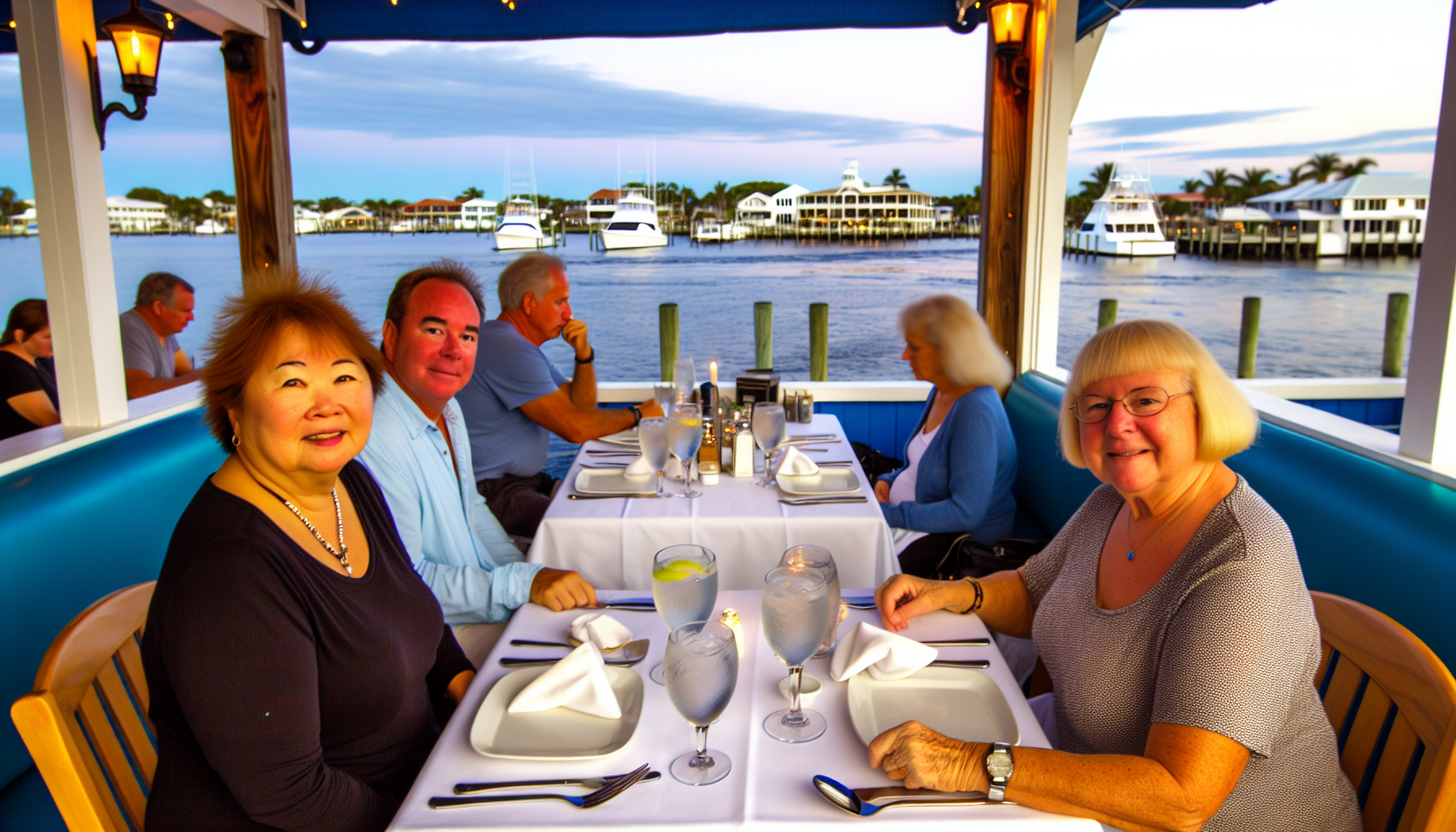 Dining experience at Blue Moon Fish Co. on the Intracoastal Waterway