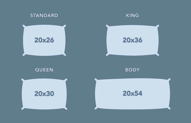 King size pillow shop dimensions in cm