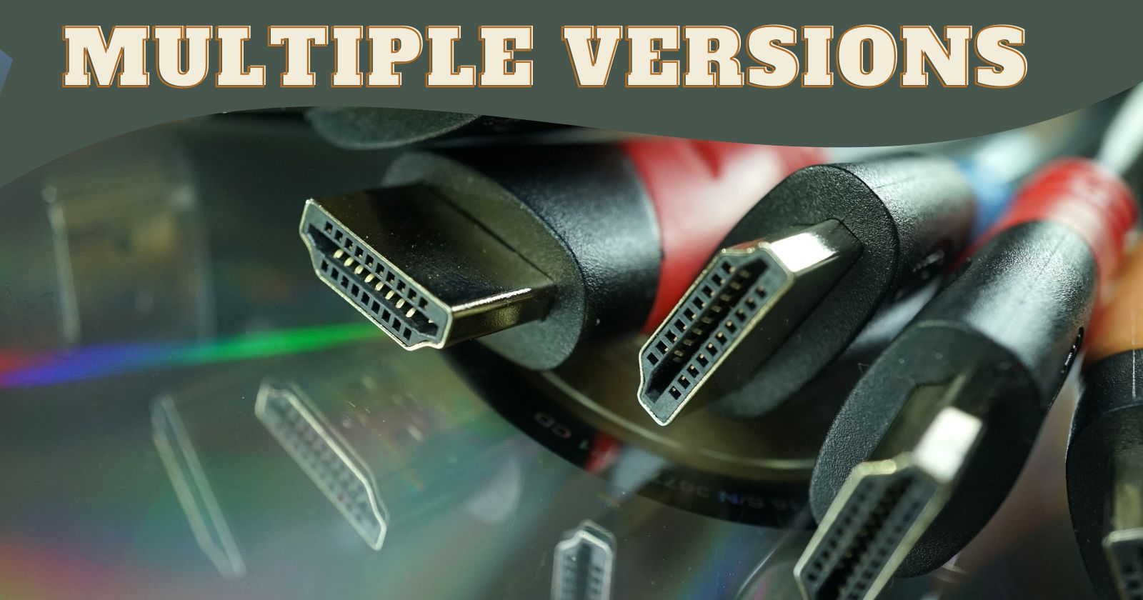 Picture of cables with a text Multiple versions: HDMI ARC Cable