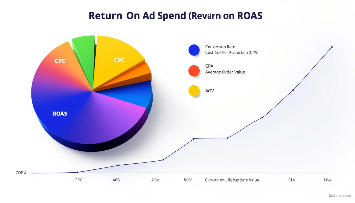Factors affecting ROAS illustrated with charts.