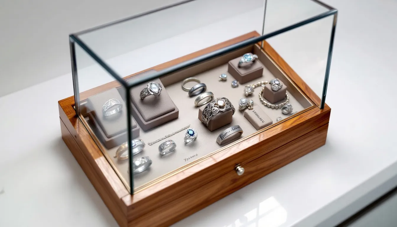 In this image, various types of custom jewelry services are showcased, including personalized pieces like earrings, necklaces, and bracelets made from the highest quality materials such as silver and gold. The design process is illustrated with sketches and examples, highlighting the unique creations tailored for special occasions and individual customer requests.