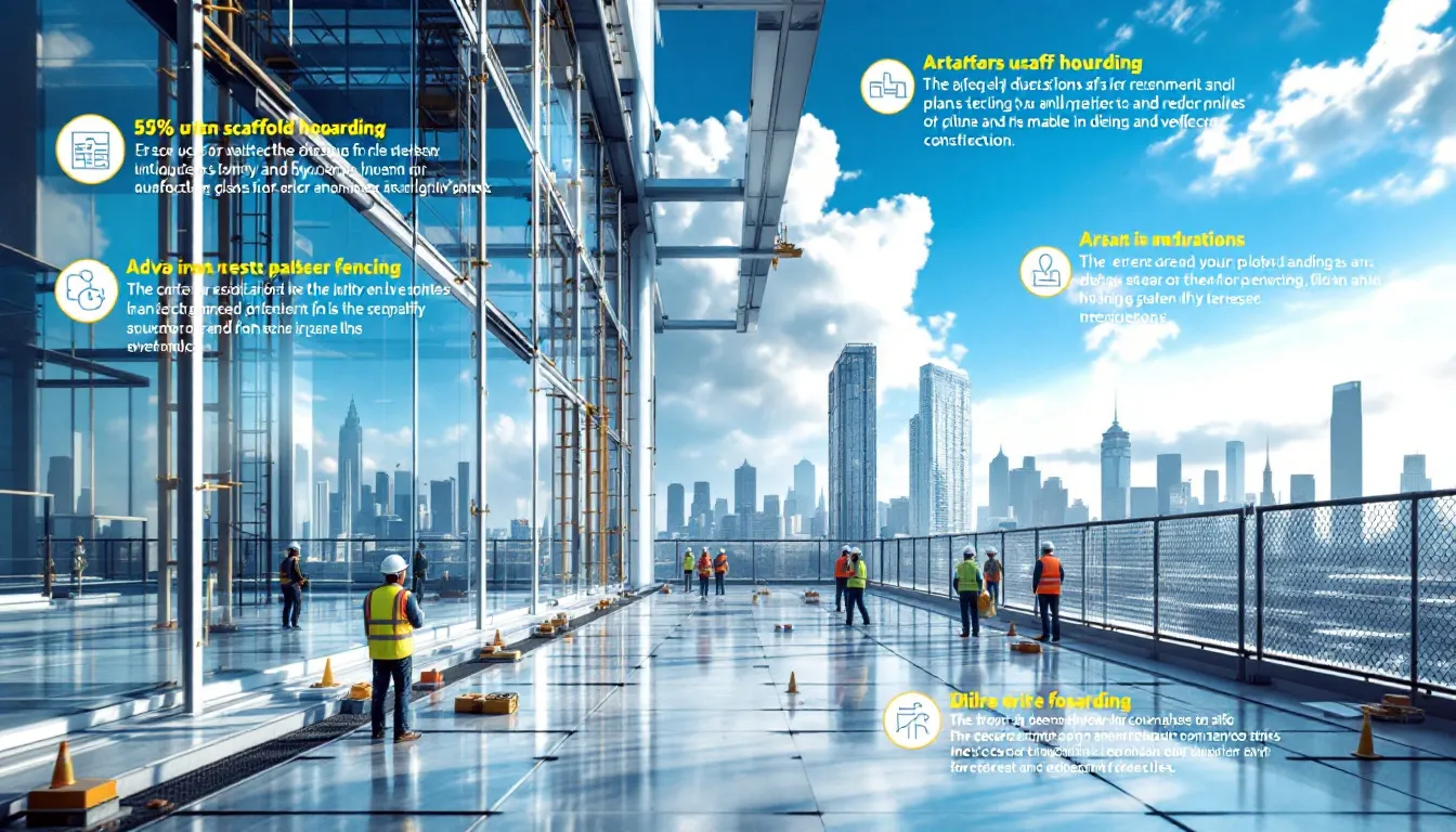 Scaffold hoarding and fencing solutions for construction sites.