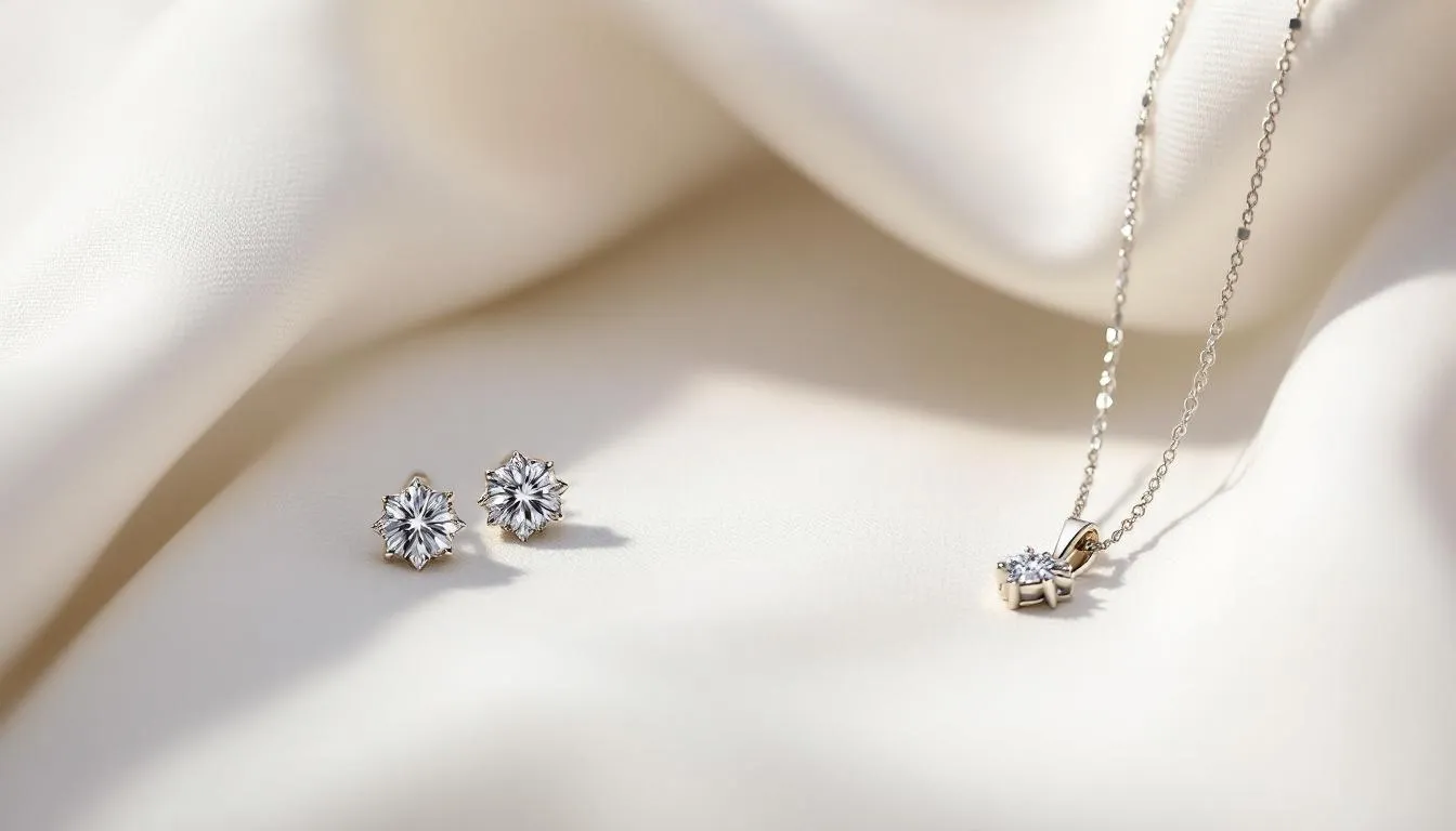 A beautifully arranged display of sterling silver jewellery featuring the daisy jewellery collection, including daisy bracelets, necklaces, and earrings, all designed to embody timeless elegance and serve as a perfect Christmas gift. The pieces are adorned with mother of pearl accents and crafted to symbolize good fortune and luck.