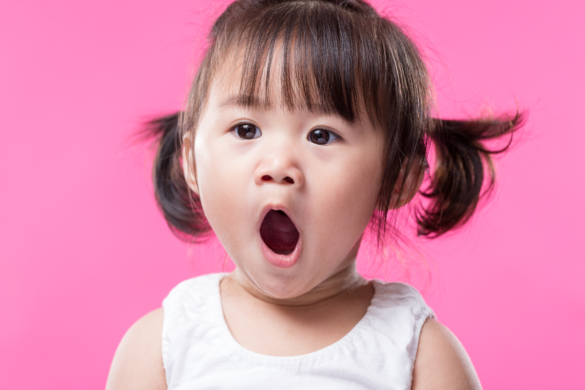 yawning little girl