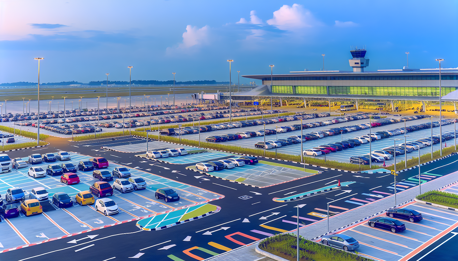 Parking area near Air China terminal at Newark Airport