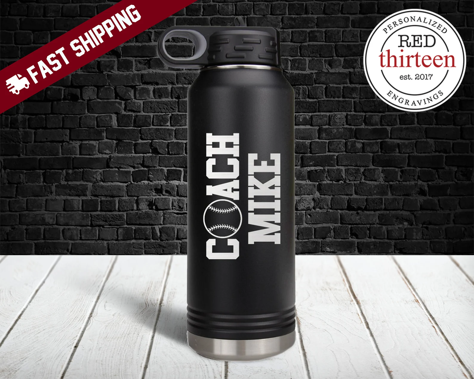Baseball coach gifts that are great for the field: personalized gifts like a personalized water bottle!