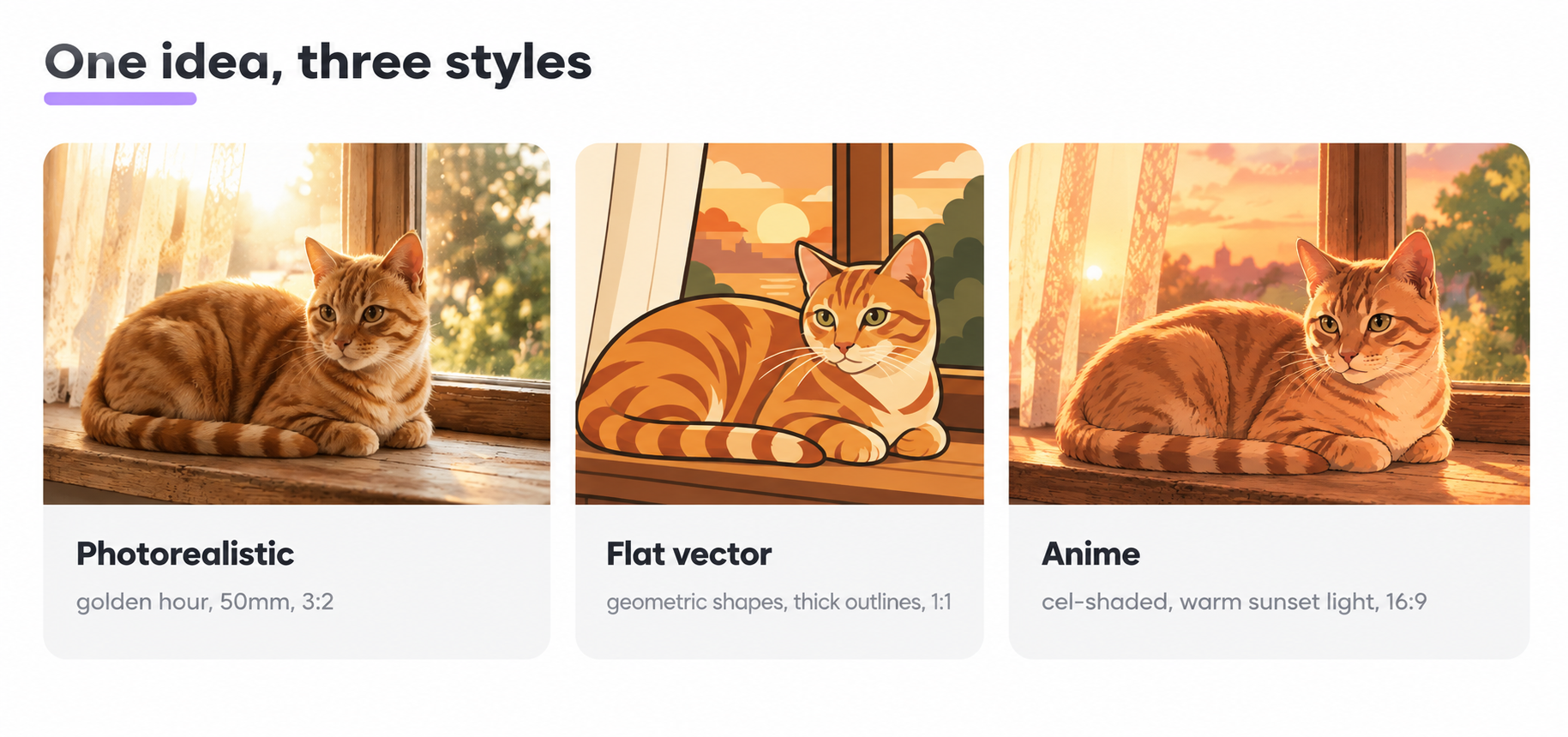 style comparison strip, placeholder