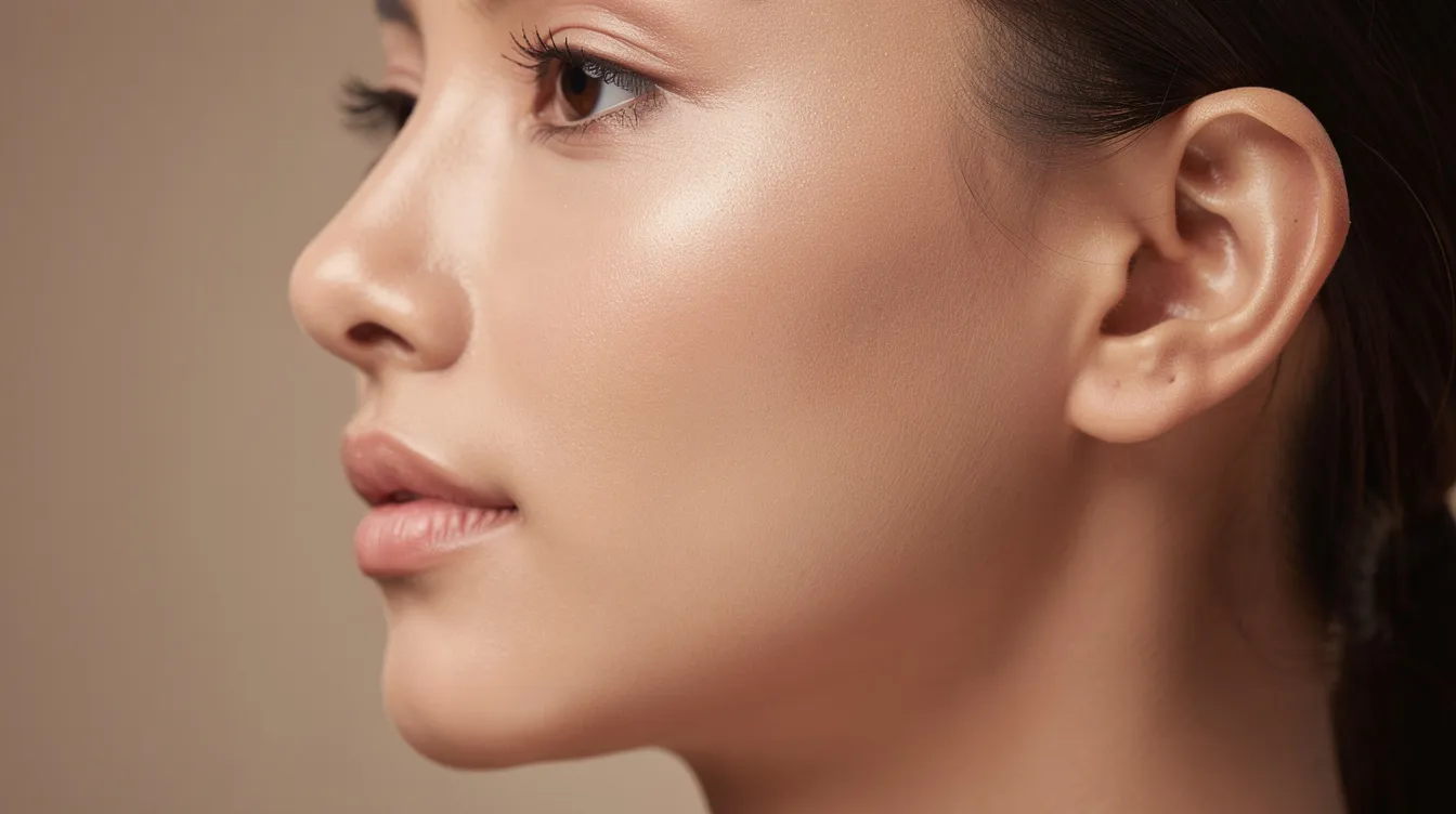 The image depicts a side view of a person's face showcasing a smooth, even skin texture and a radiant complexion, highlighting the benefits of treatments like Morpheus8 and traditional microneedling for improving skin tone and reducing common skin concerns such as fine lines and uneven texture. The person's skin appears firm and healthy, reflecting the results of effective collagen stimulation and skin rejuvenation techniques.
