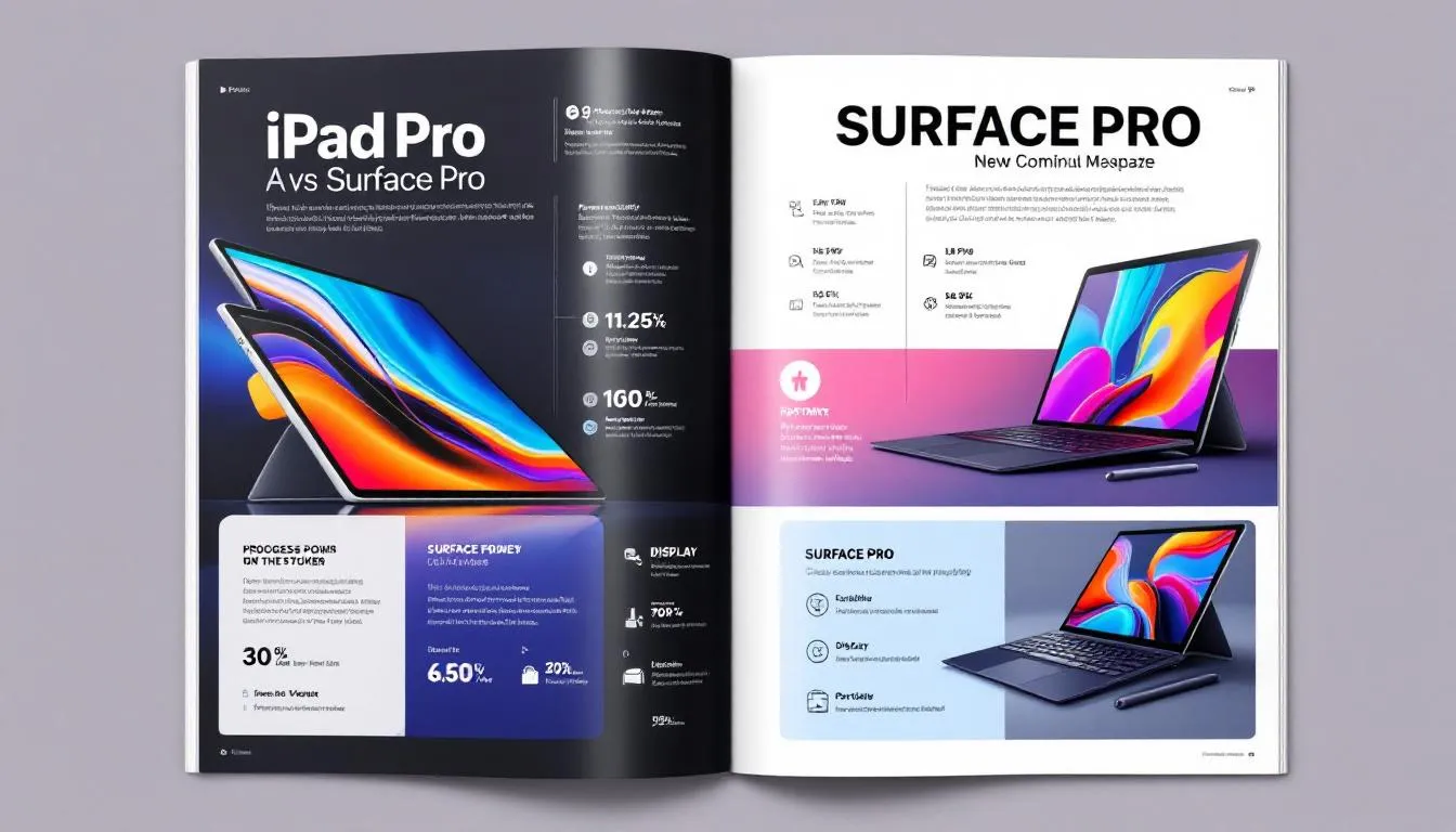 Comparatif des performances entre l'iPad Pro et la Surface Pro.