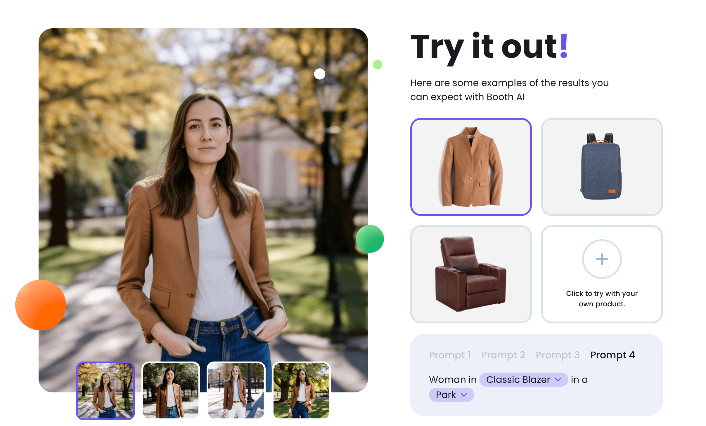 Booth.ai Artificial intelligence AI photo generator for ecommerce products
