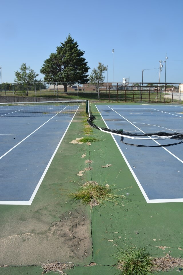 Outdoor Tennis Court Ready to be resurfaced