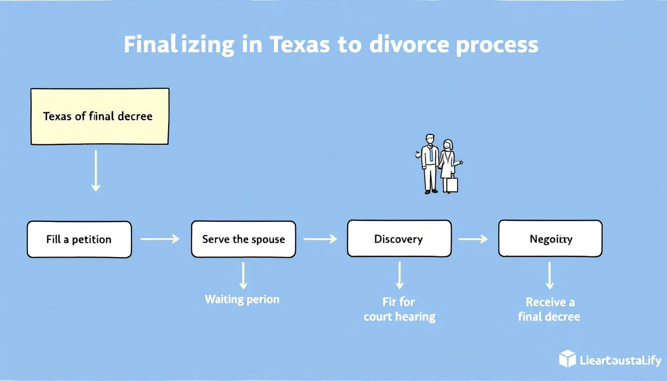 The process of finalizing a divorce in Texas, including obtaining a divorce decree.
