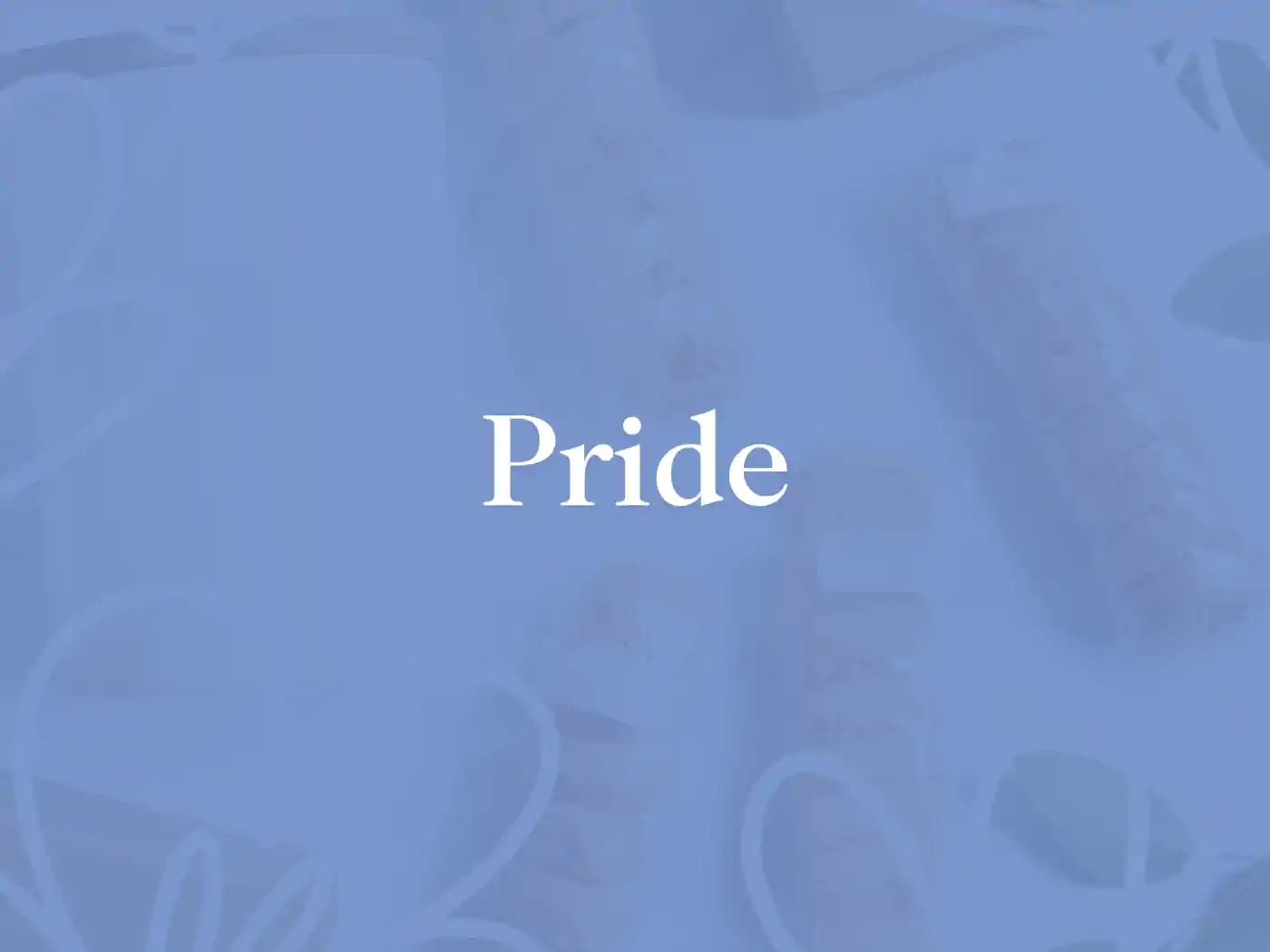 A close-up shot of a 'Pride' message on a blue background. Fabulous Flowers and Gifts - Pride Collection.