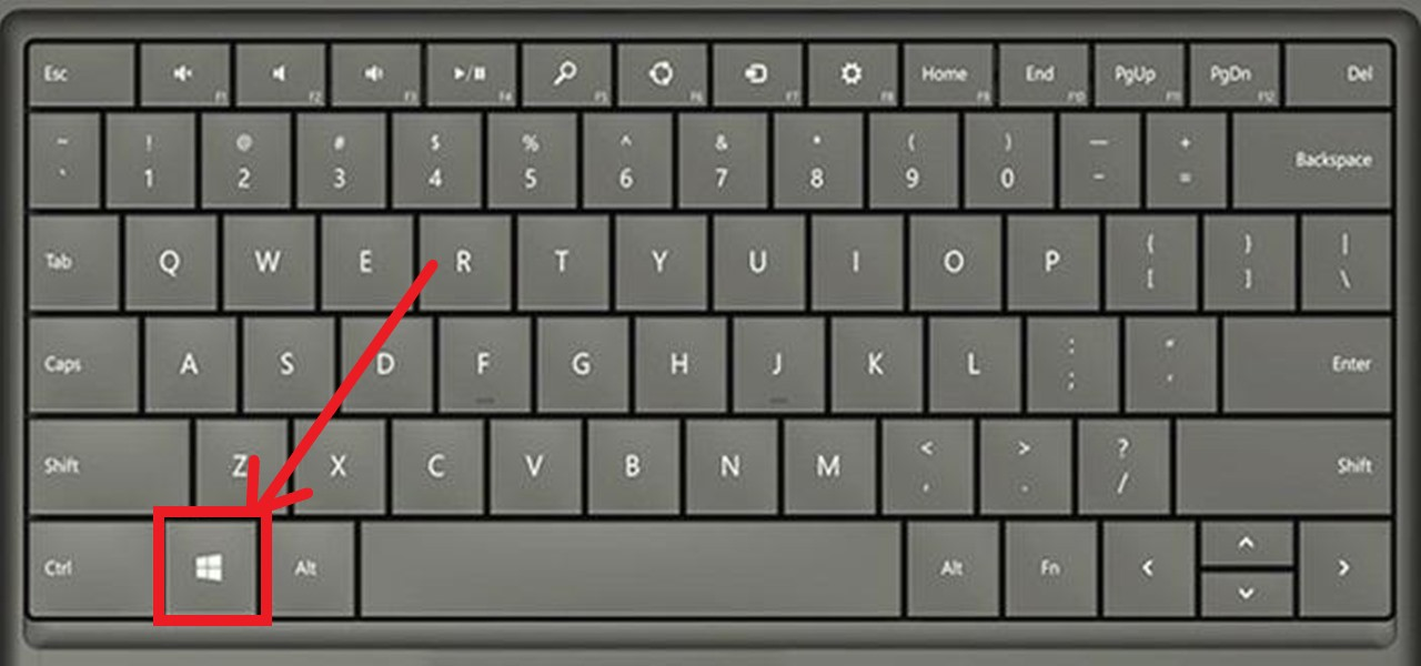 Window button on a desktop keyboard