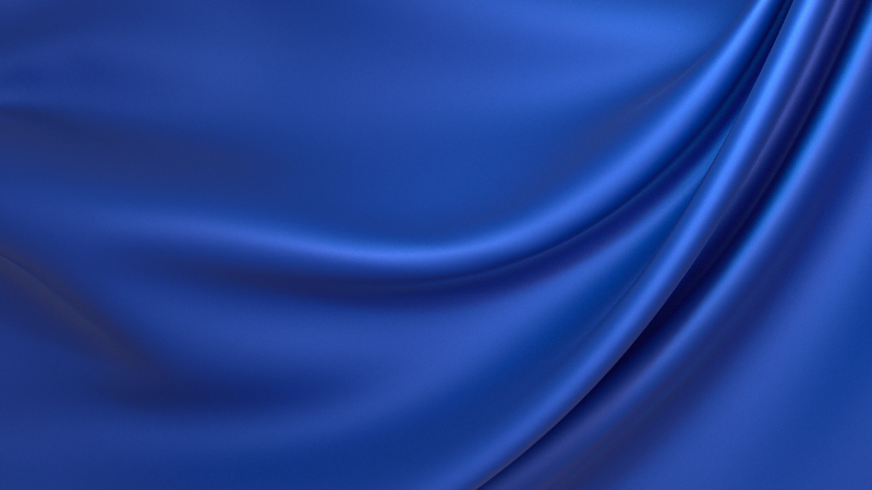 A close-up image of a blue cupro fabric