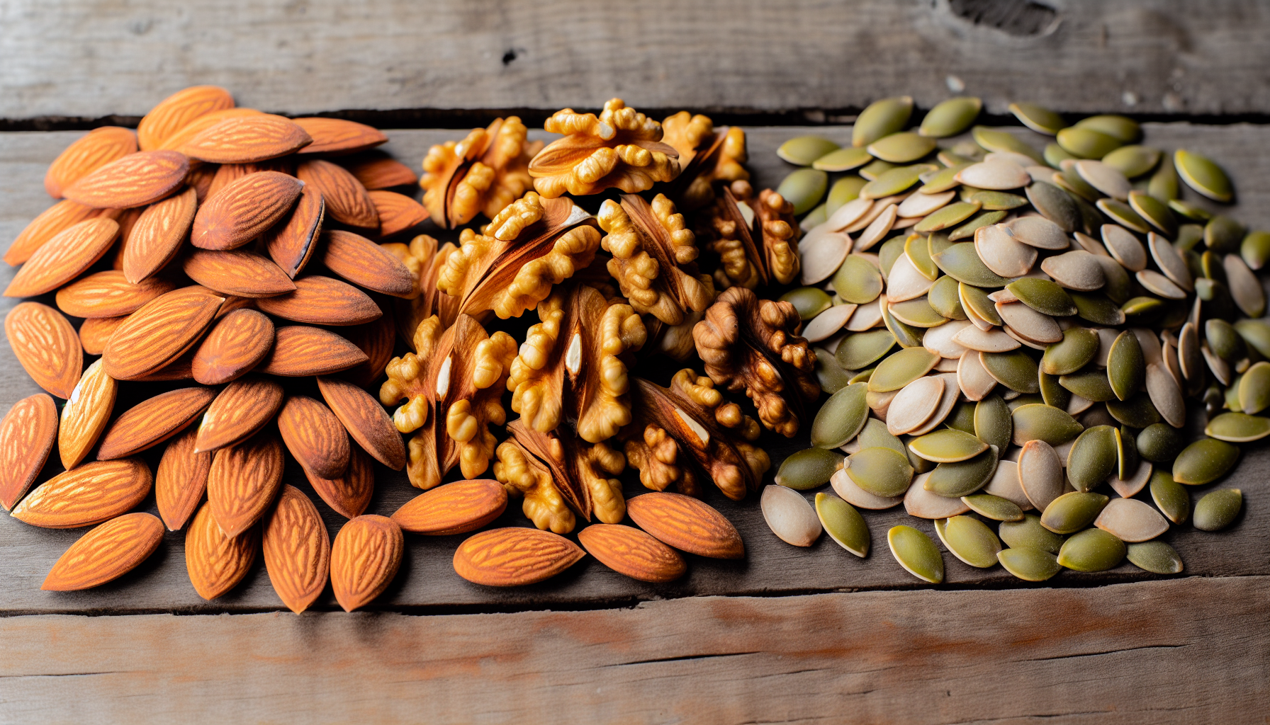 Photo of assorted seeds/nuts foods that boost serotonin