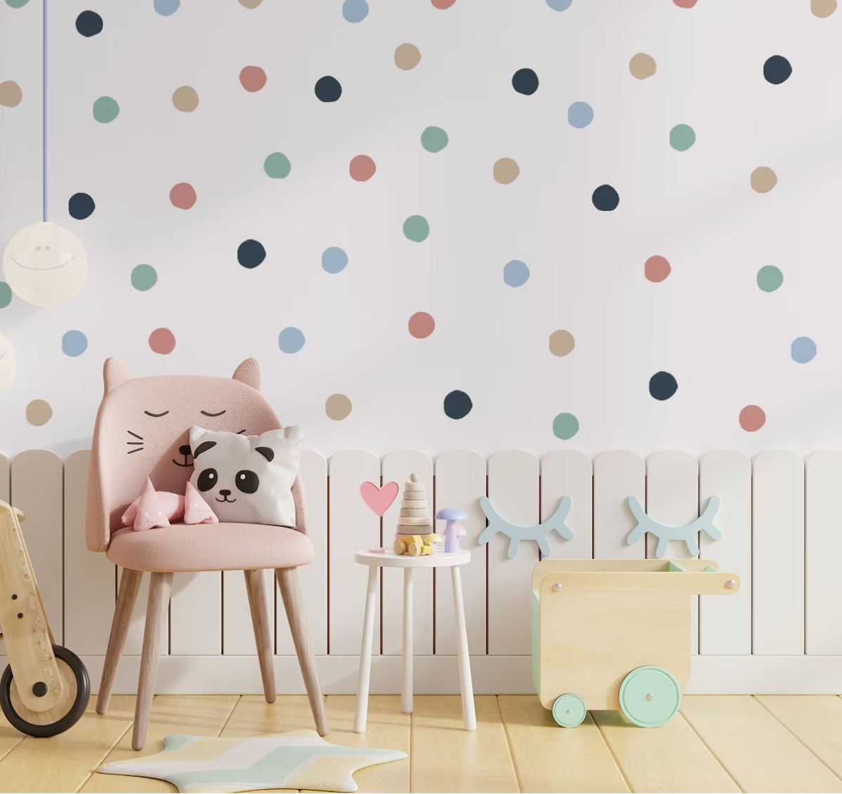 nursery wall decal polka dots