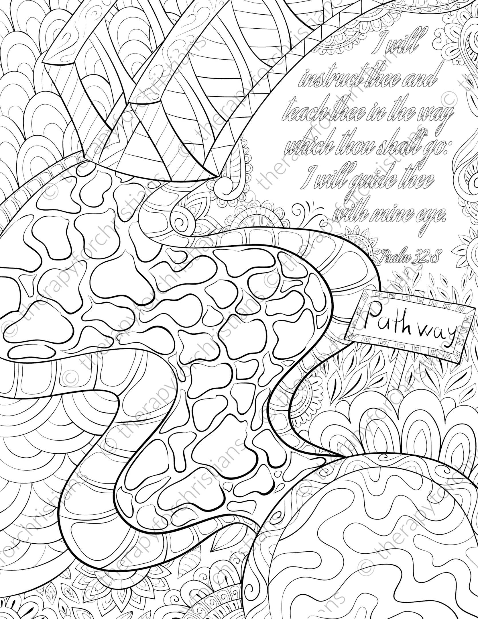 Psalm 32:8 Psalm Bible Coloring pages