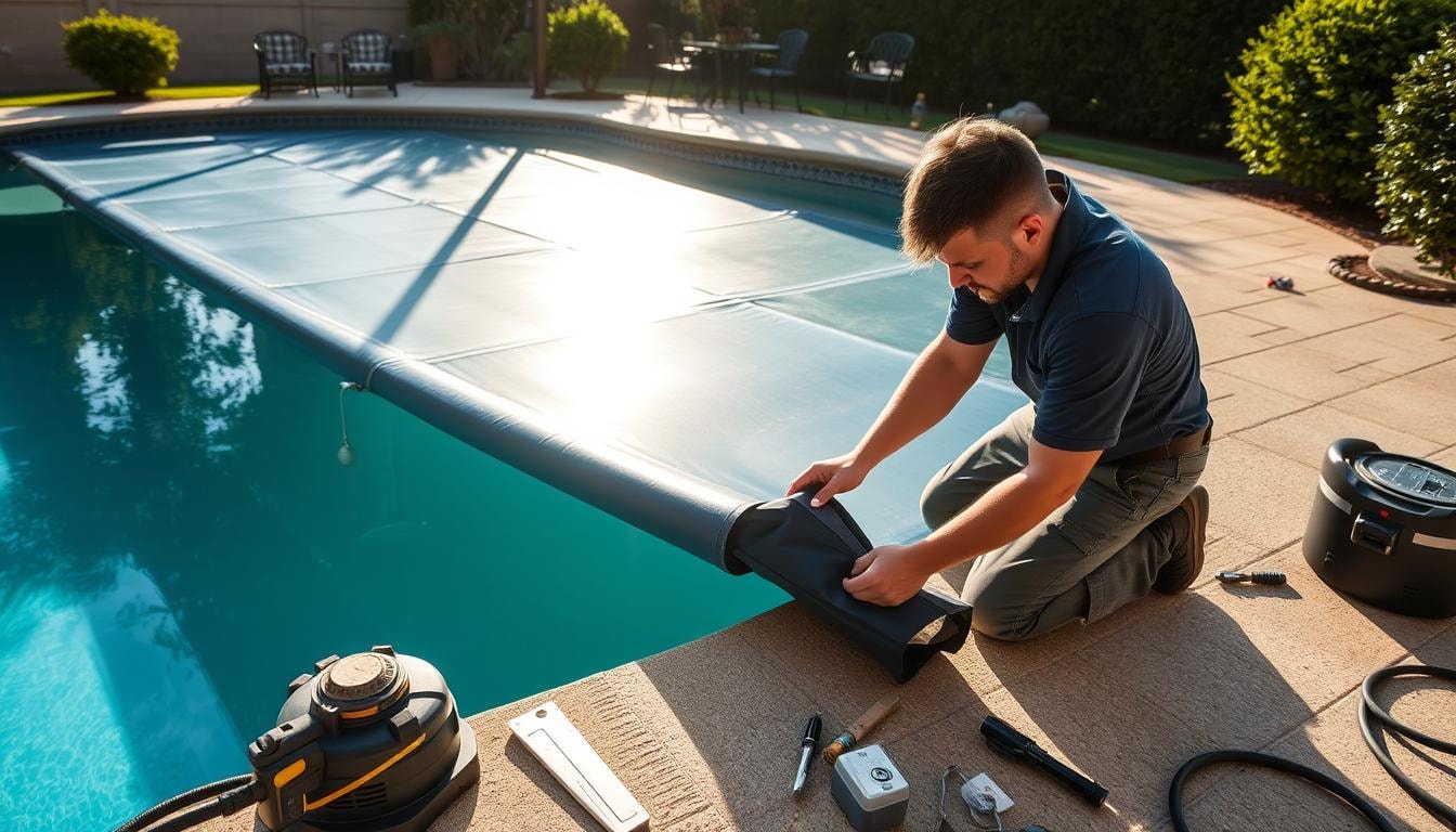 Professional pool cover installation