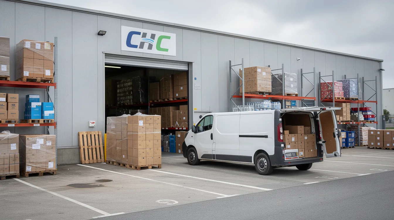 56ec2b02 38bf 493e b3d4 54dfbbf93057 The image depicts a small wholesale trading warehouse filled with stacked goods, with a delivery vehicle parked outside, indicating a busy environment for micro enterprises engaged in trading activities. This setting reflects the operational aspects crucial for businesses that may seek financial assistance, such as mudra loans, to support their growth and cash flow needs.