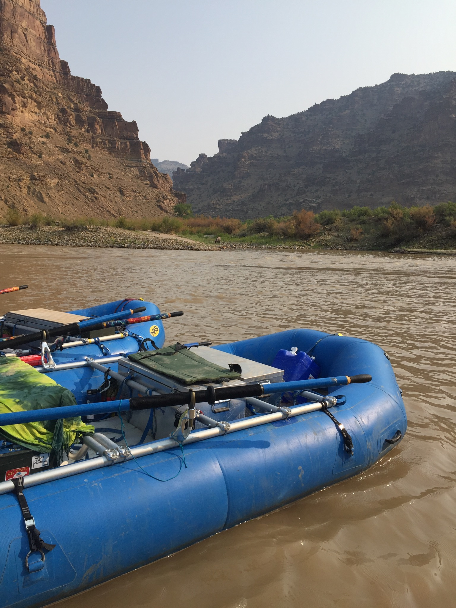 Two rafts near the entrance of the canyon. Photo by Ali Waller