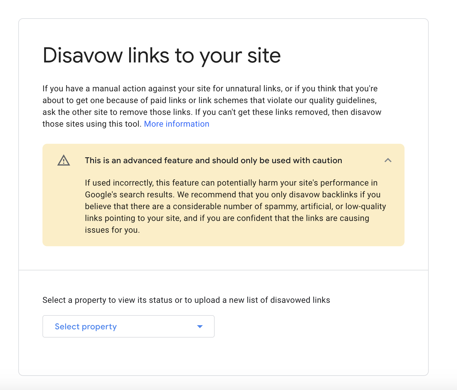 Snip of Disavow Backlinks Guide