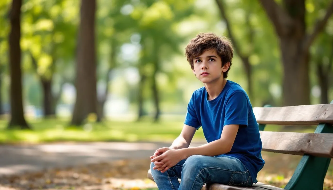 Ein nachdenklicher Junge sitzt an einem Tisch und betrachtet eine Geldbörse, während er über seine finanziellen Möglichkeiten nachdenkt. Er überlegt, wie er mit Nachhilfeunterricht als Schüler Geld verdienen kann und welche Tipps ihm dabei helfen könnten.