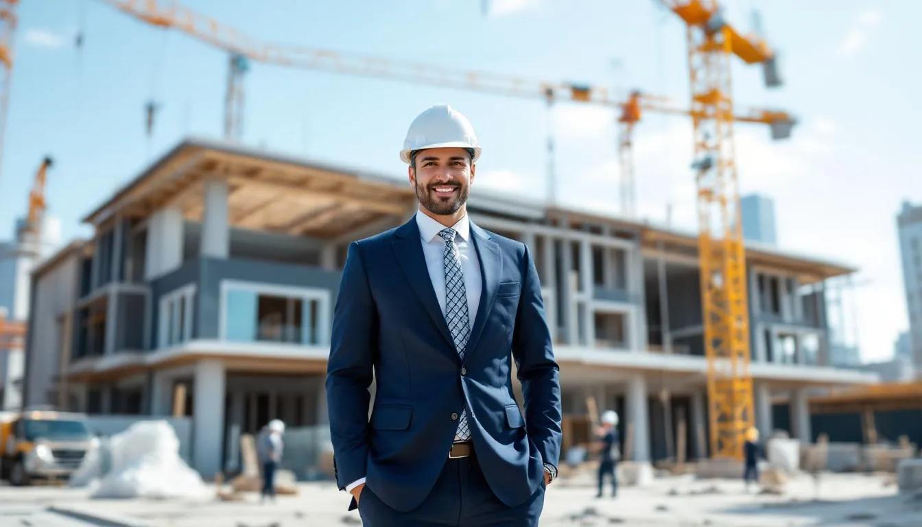 Un entrepreneur spécialisé en constructions écologiques sur un chantier.