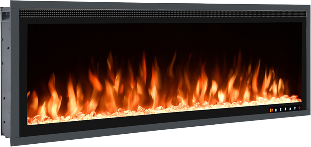 An electric fireplace insert showcasing modern design and functionality.