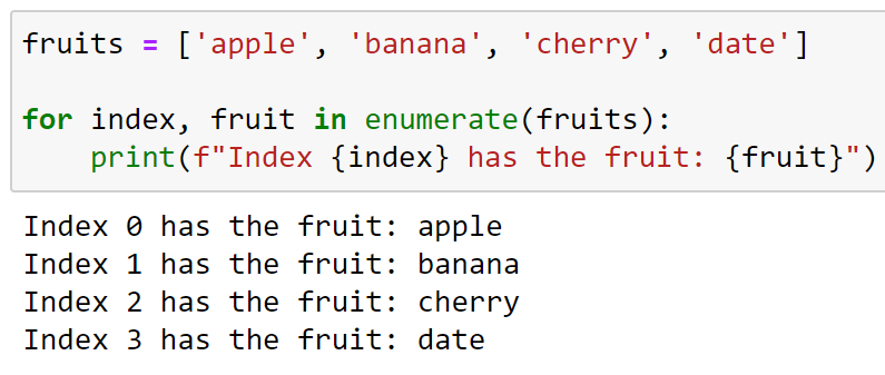 Using enumerate() to access for loop index in python morsels