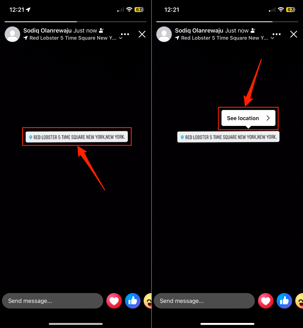 Steps to track someone's location on Facebook via Story location tags