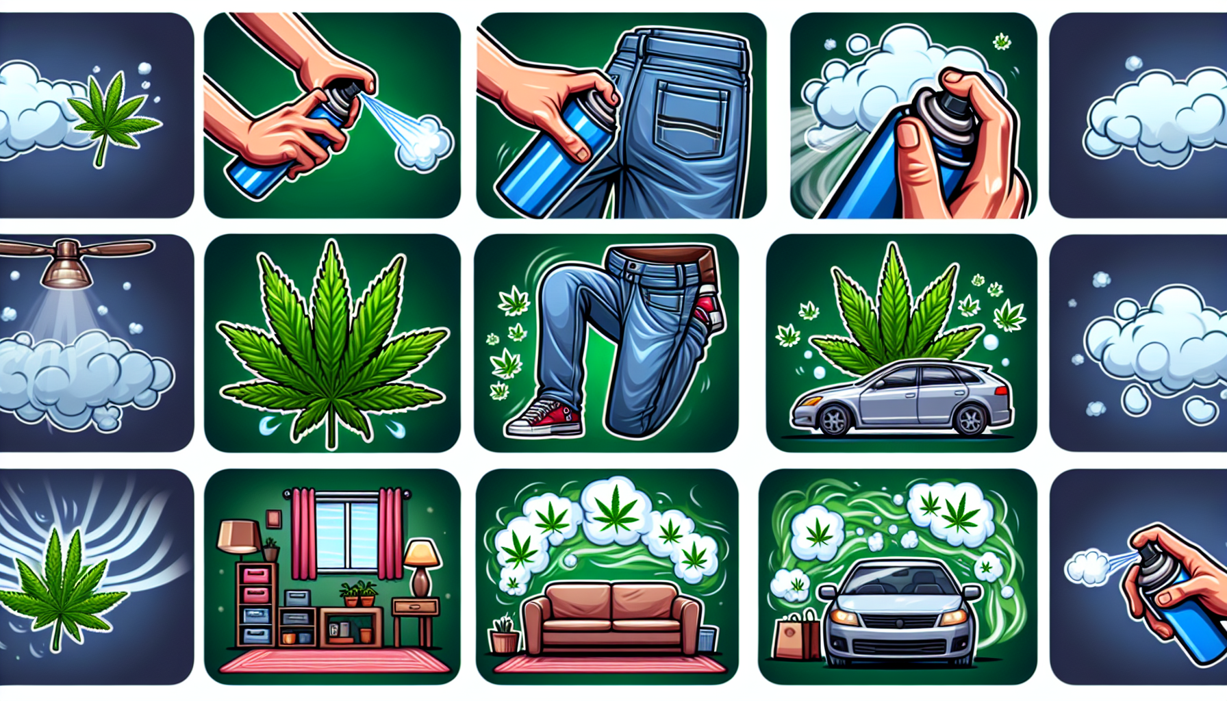 Refreshing personal items and spaces to eliminate cannabis odor