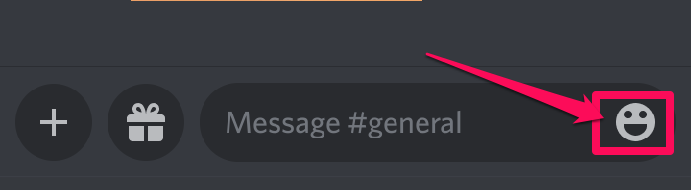 Smiley face icon on the Discord mobile app