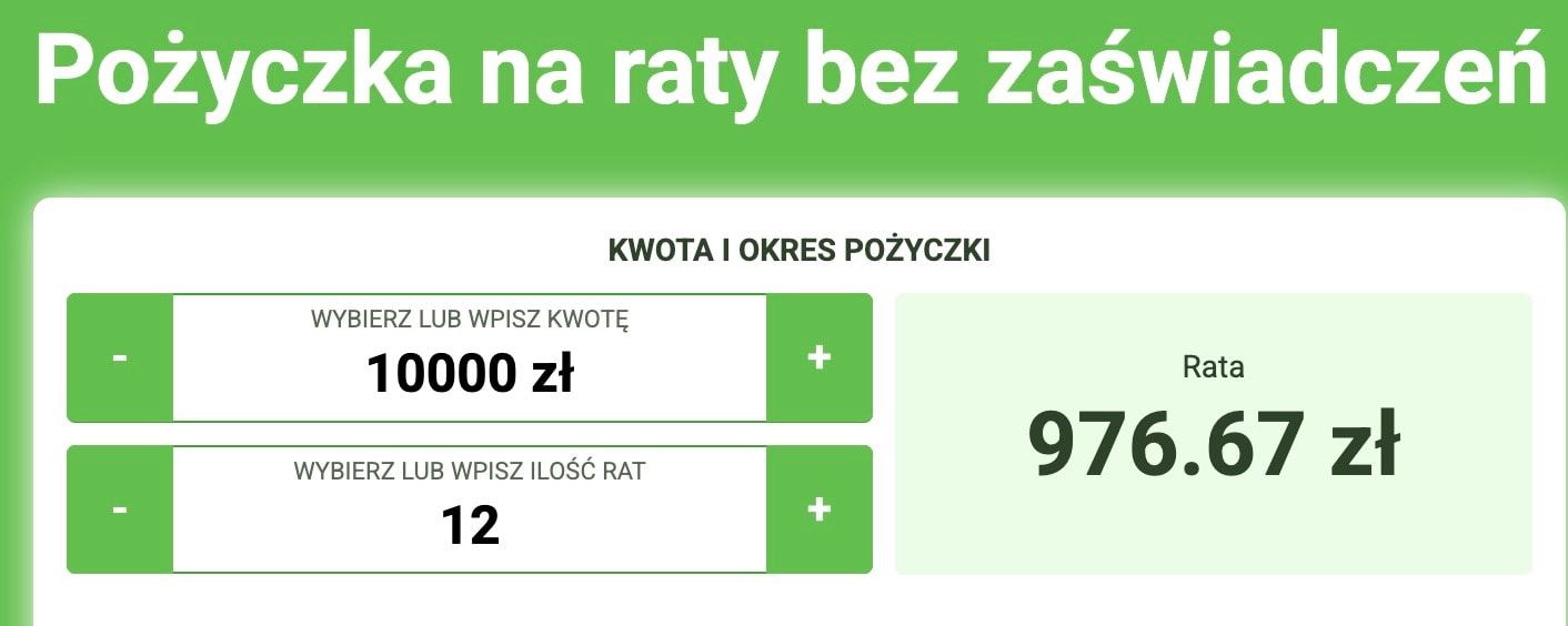 askredyt - pożyczka na raty bez zaświadczeń kwota i okres spłaty