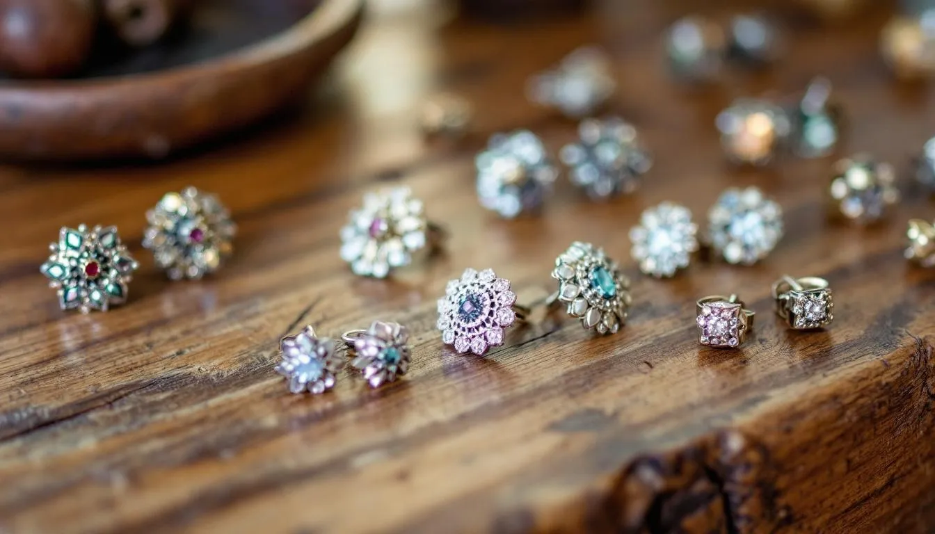 A collection of dazzling stud earrings in sterling silver.