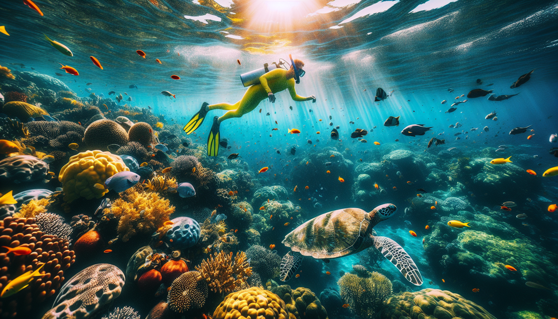 Snorkeling among vibrant marine life at Catalina Island, Costa Rica