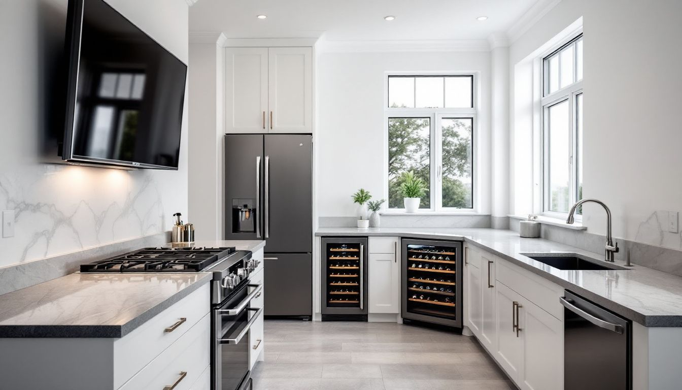 A modern kitchen showcasing various best home appliances.