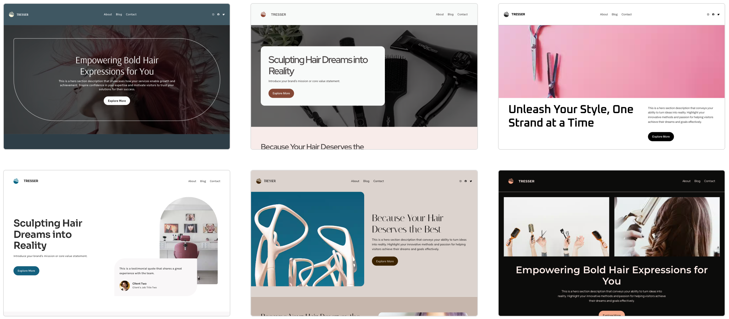 Small business site designs
