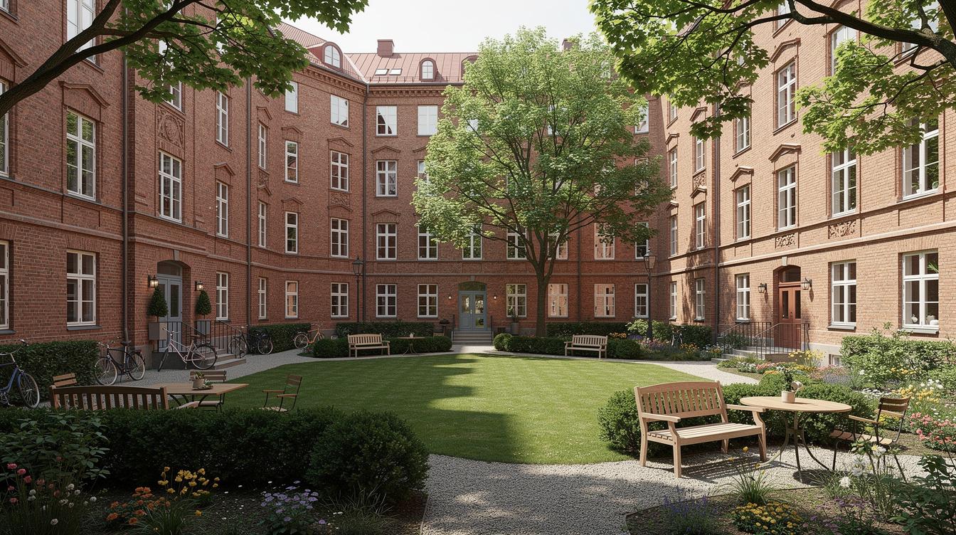 Vacker innergård med bra trädgårdsskötsel Malmö - Välskött och charmig