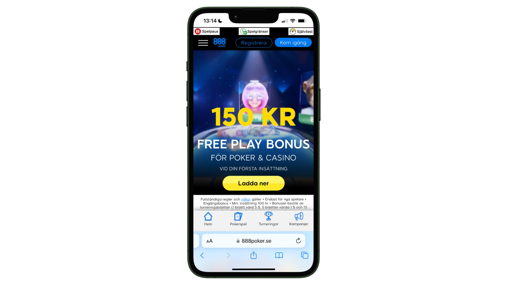 888poker i mobilen via hemsida