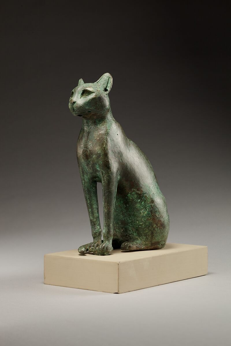 cat sculpture (in Met's Egyptian art collection, not for sale or purchase)