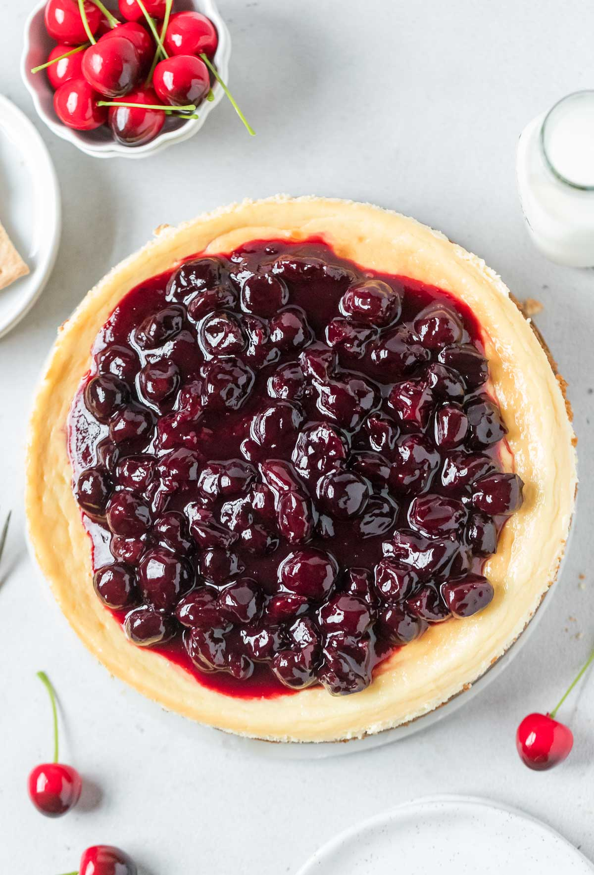 whole cherry cheesecake