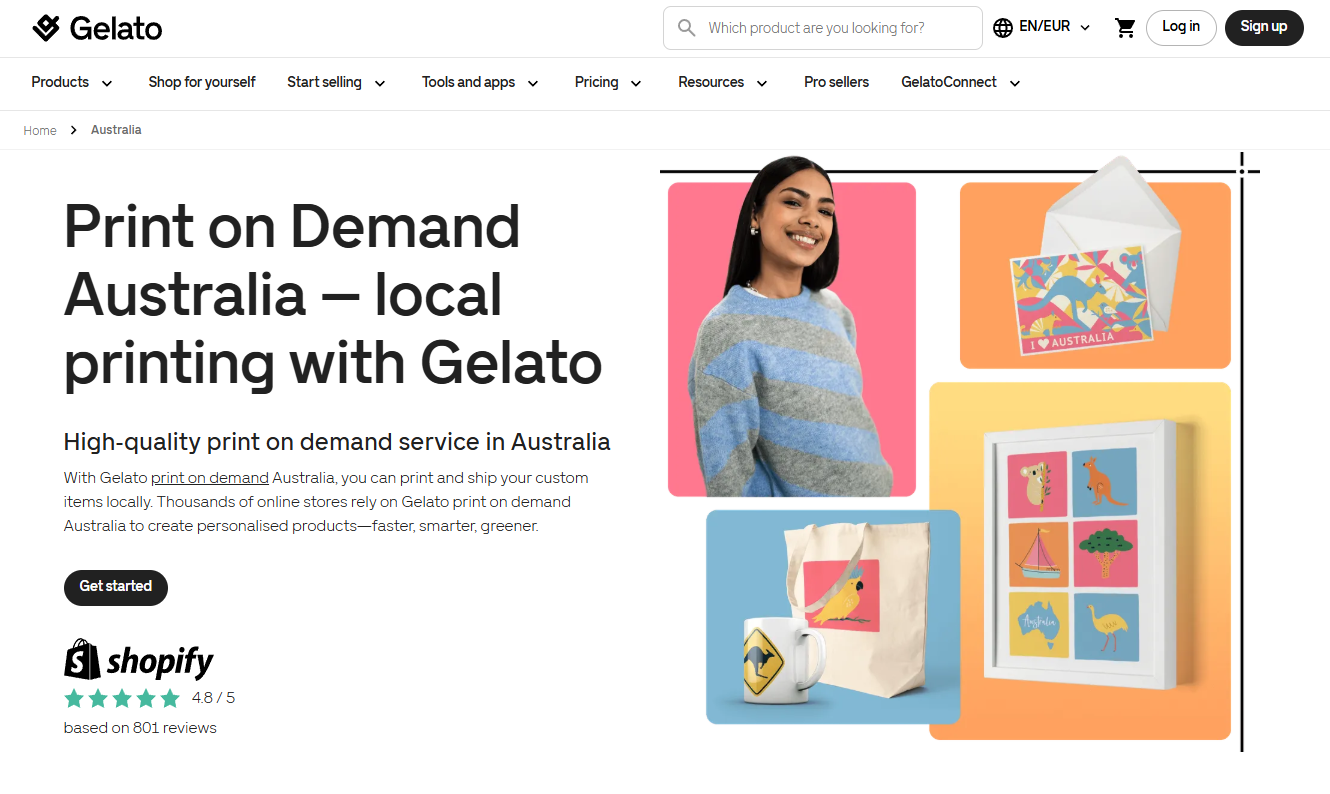 gelato landing page screenshot
