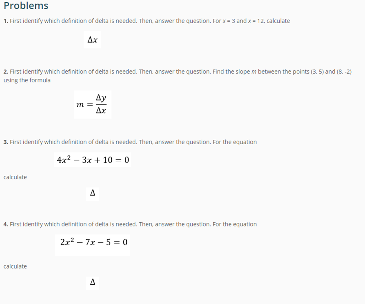 Delta Math Answer Key Finding The Slope Graphically