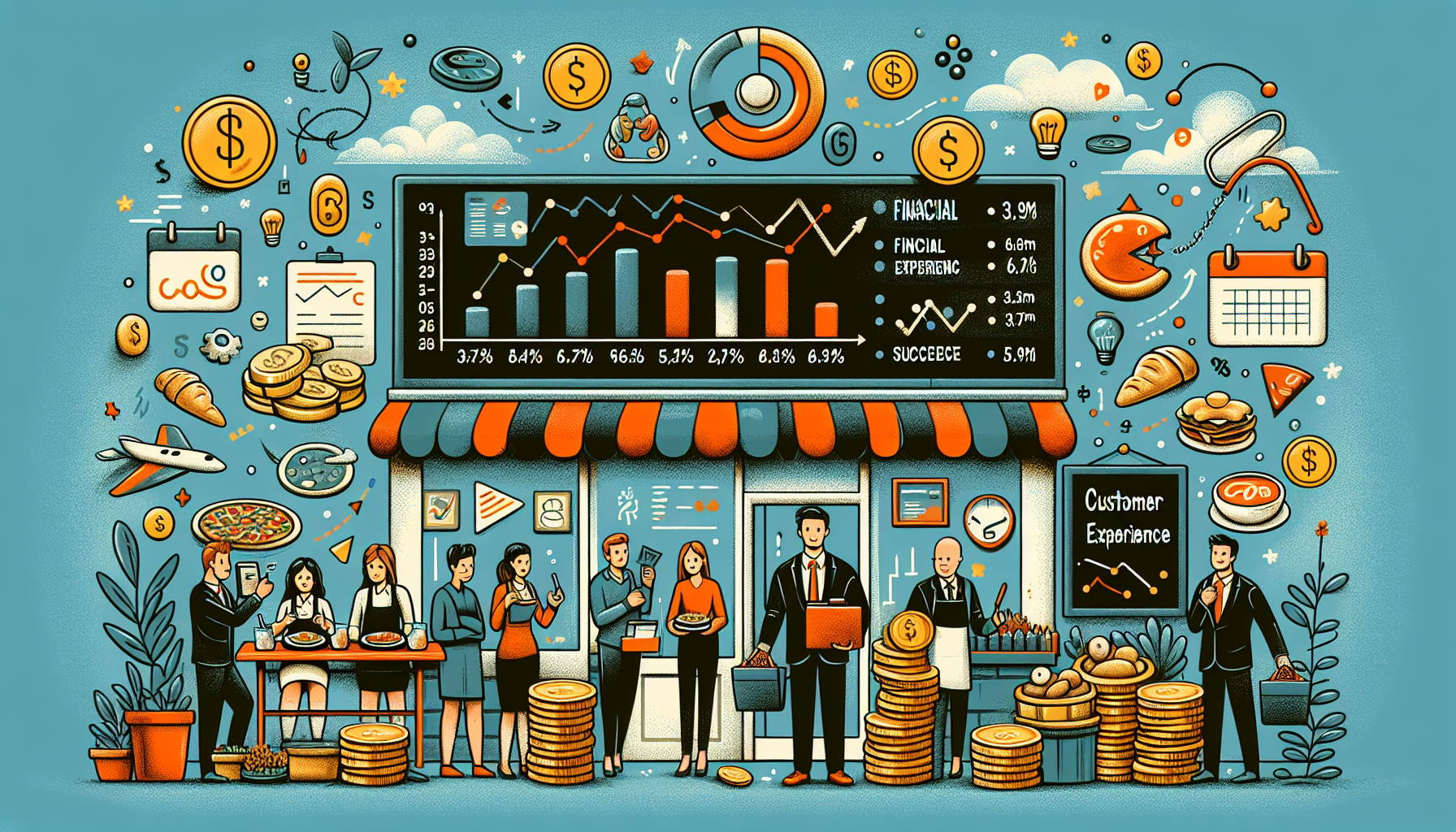 Illustration of restaurant key performance indicators