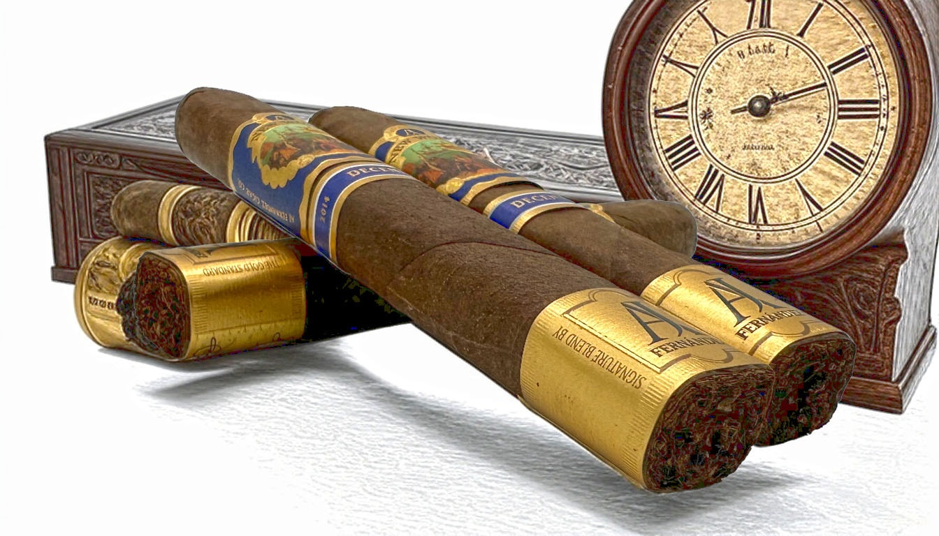 Comparing New World Decenio with other premium cigars, featuring an assortment of cigars.