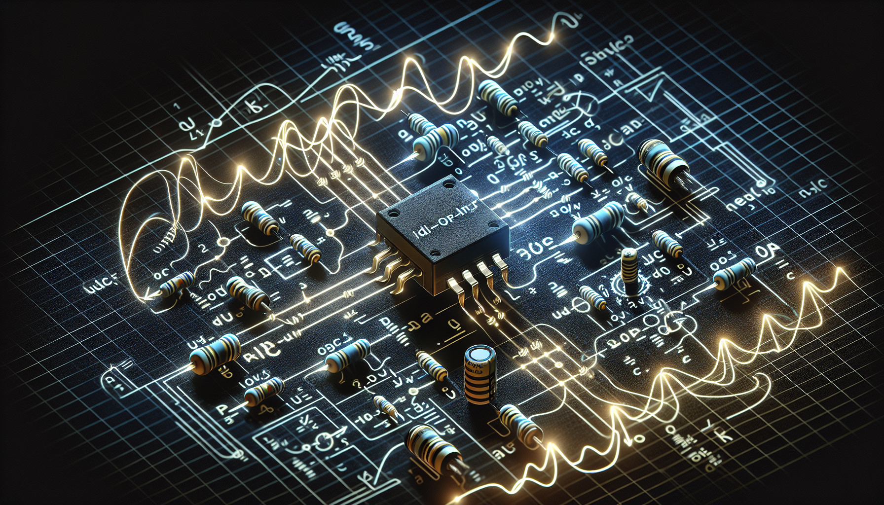 Illustration of an ideal op-amp integrator with RC network