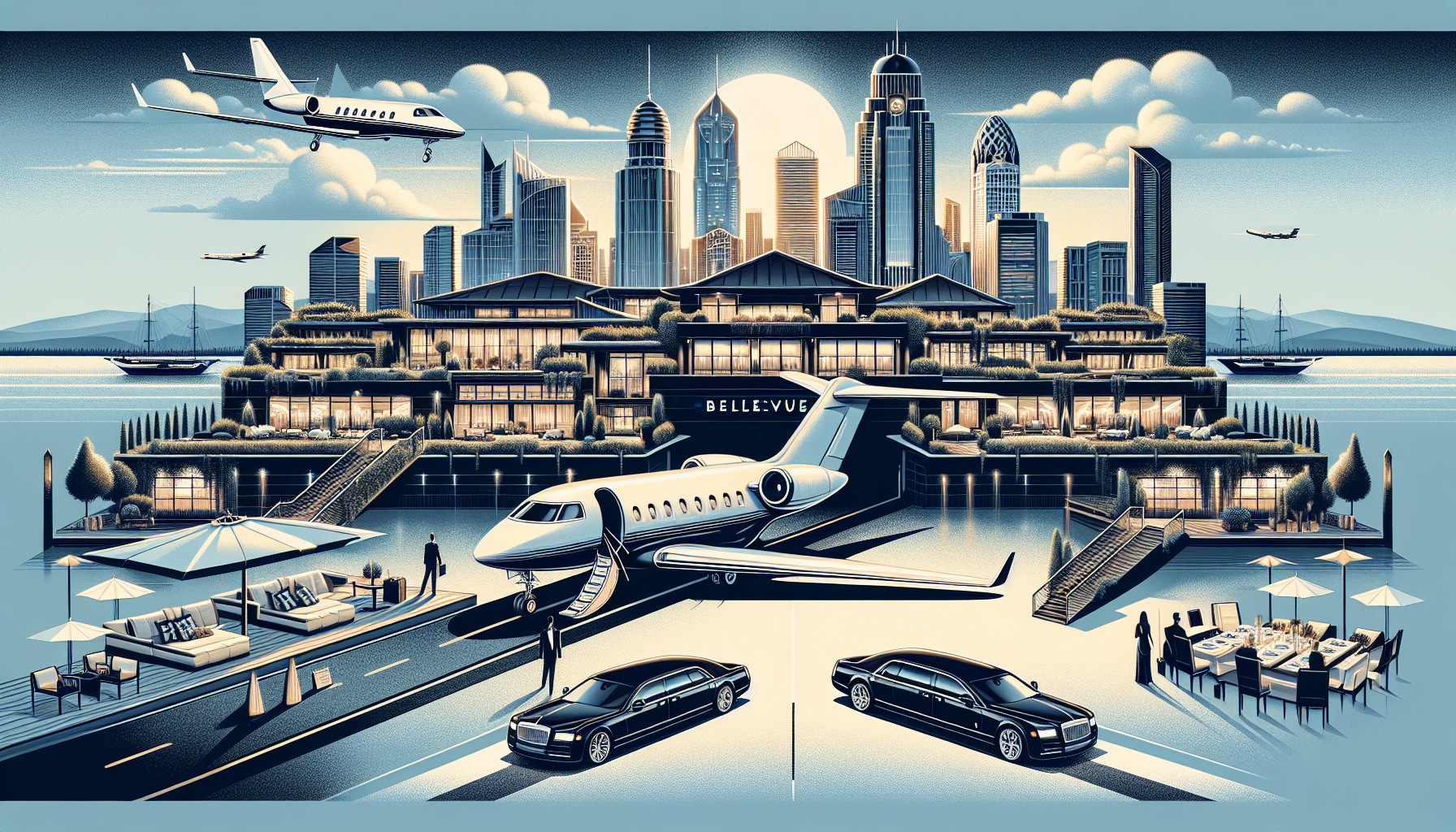 Luxury accommodations and transfers for private jet travelers in Bellevue